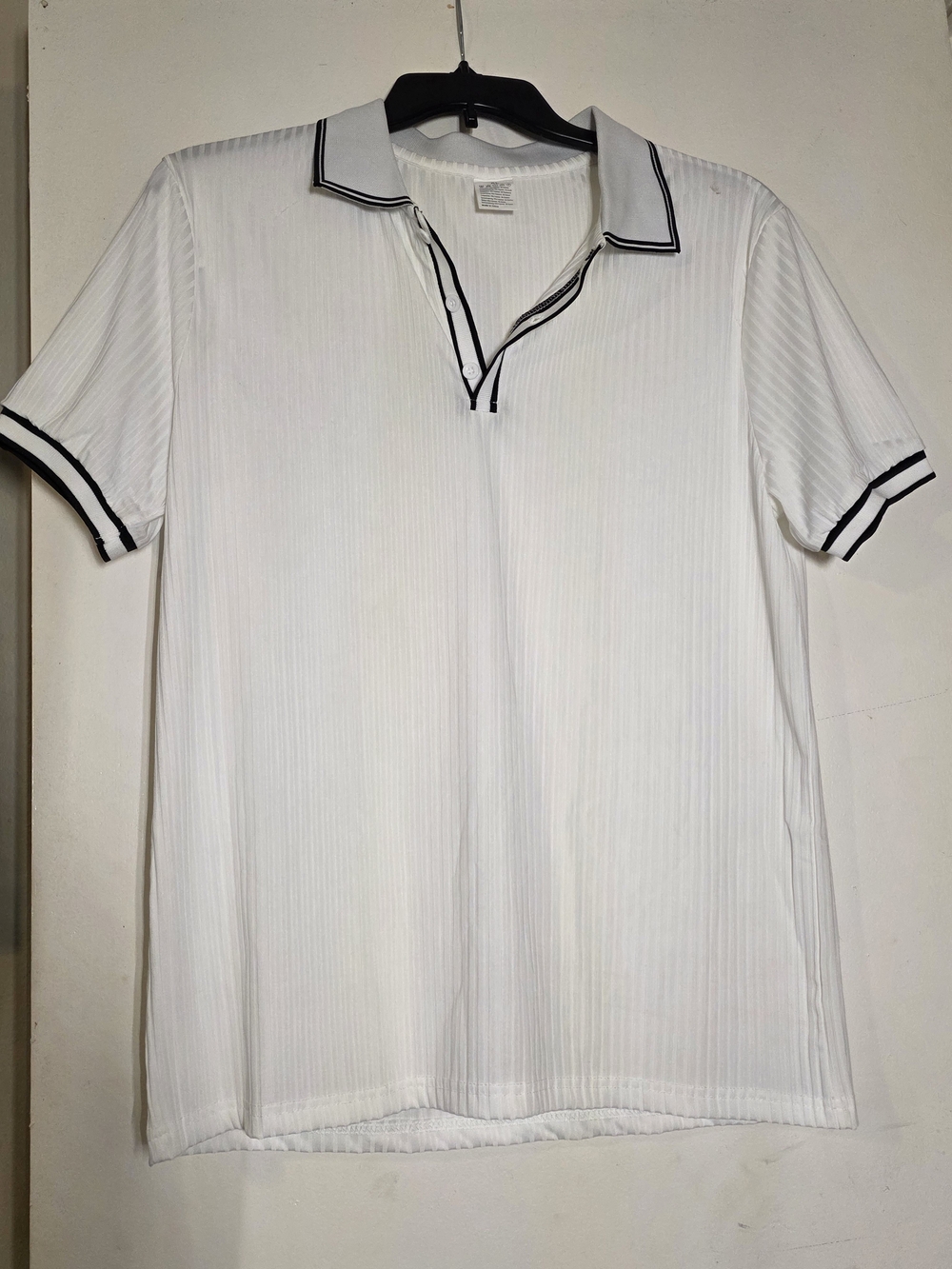 Men's White Shirt with Contrast Trim